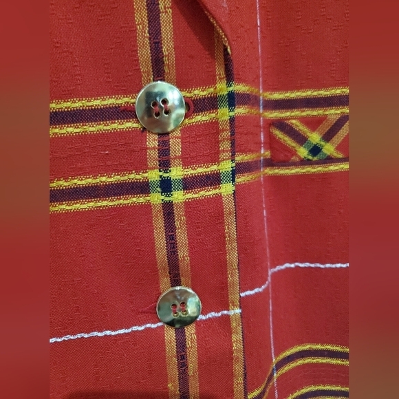 Vintage Red, yellow, black blazer with shoulder pads vintage size 10 🇨🇦 - Picture 7 of 10